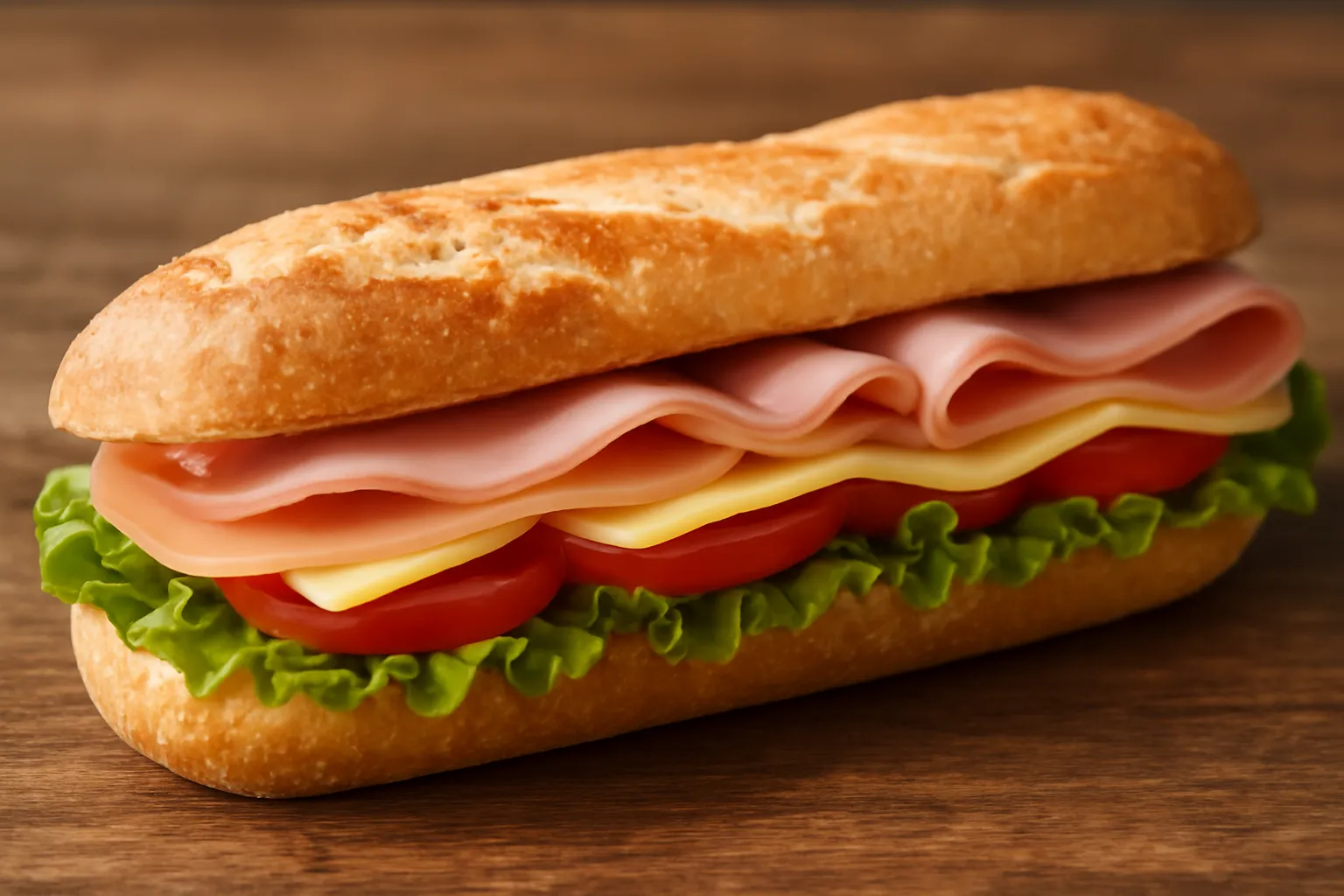 Ổ bánh mì mở ra thấy các lớp nhân xếp đều